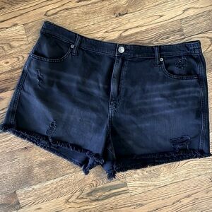 Aerie black denim shorts distressed XL Jr